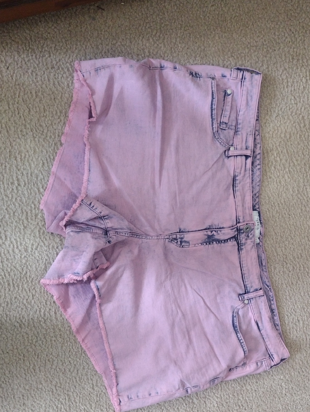 torrid Pink Acid-Wash Denim Shorts
